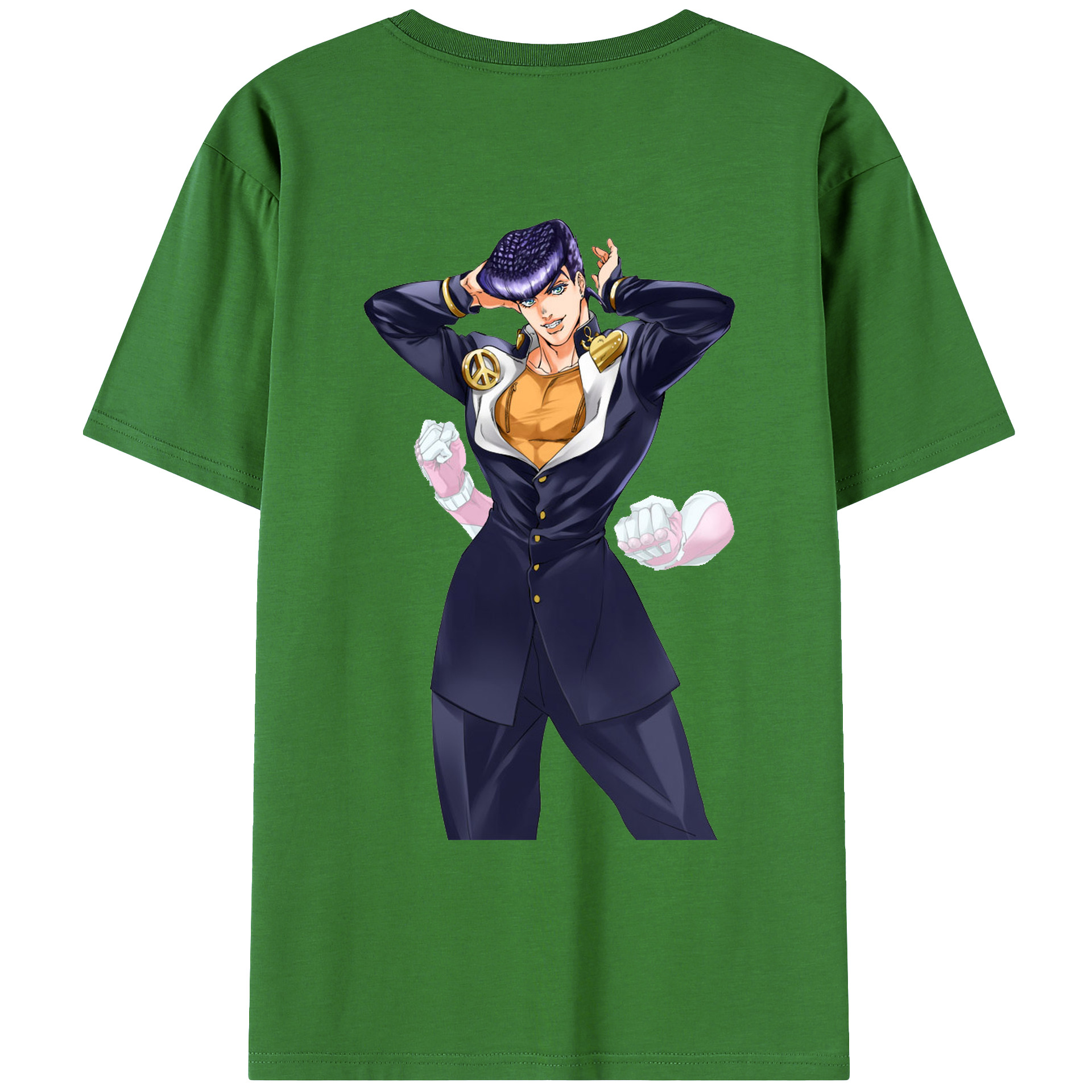 （画像用） ジョジョの奇妙な冒険 ひがしかた じょうすけ JoJo's Bizarre Adventure Higashikata Josuke レディース半袖Tシャツ(バックプリント)